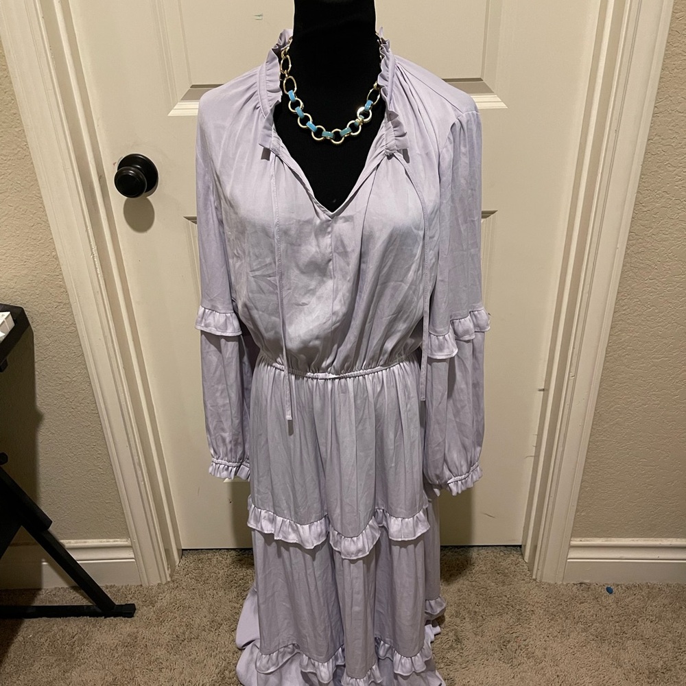 Versona Lavender Gray Long Sleeve Sundress